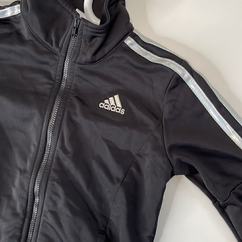 Adidas zip up jacket. Size 6X. Holographic stripes. - Picture 3 of 6